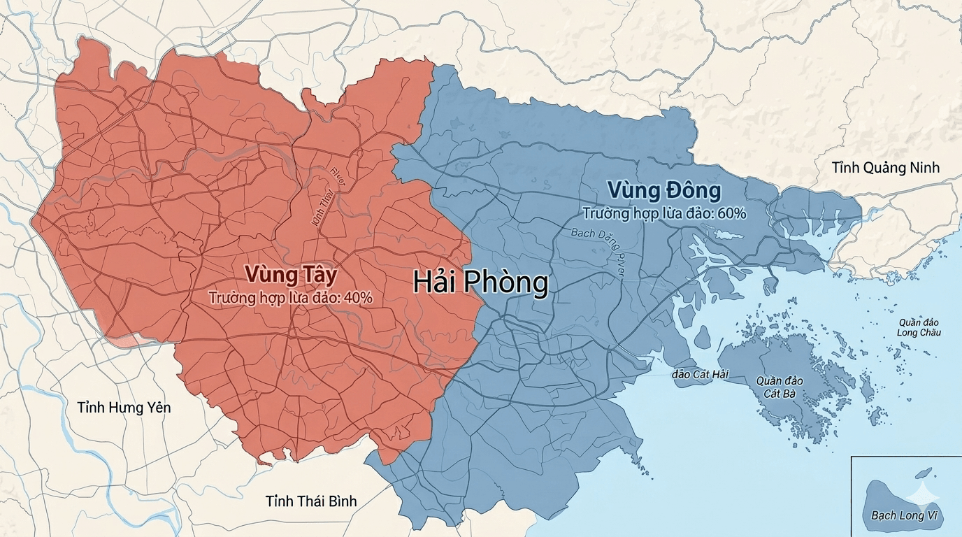 Bản đồ phân bố lừa đảo theo khu vực Hải Phòng